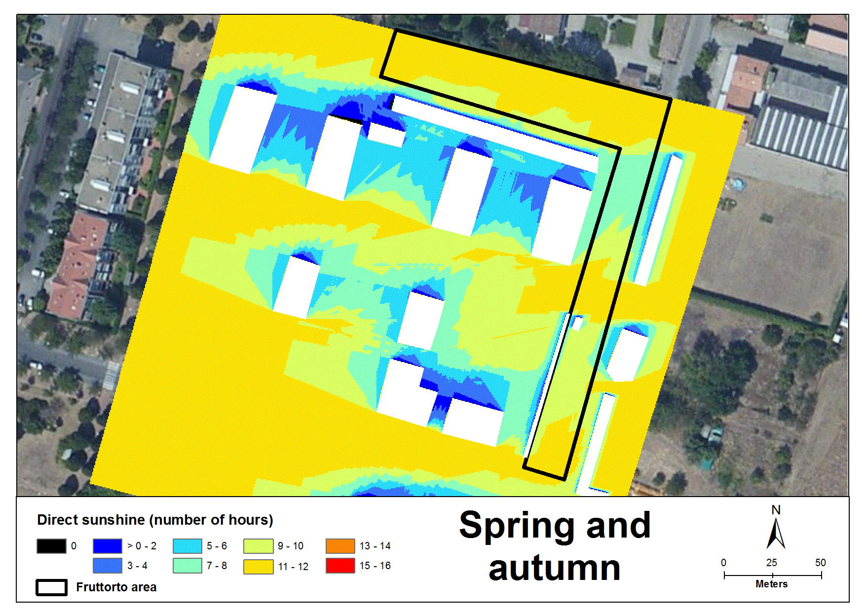 Solar radiation spring and autumn